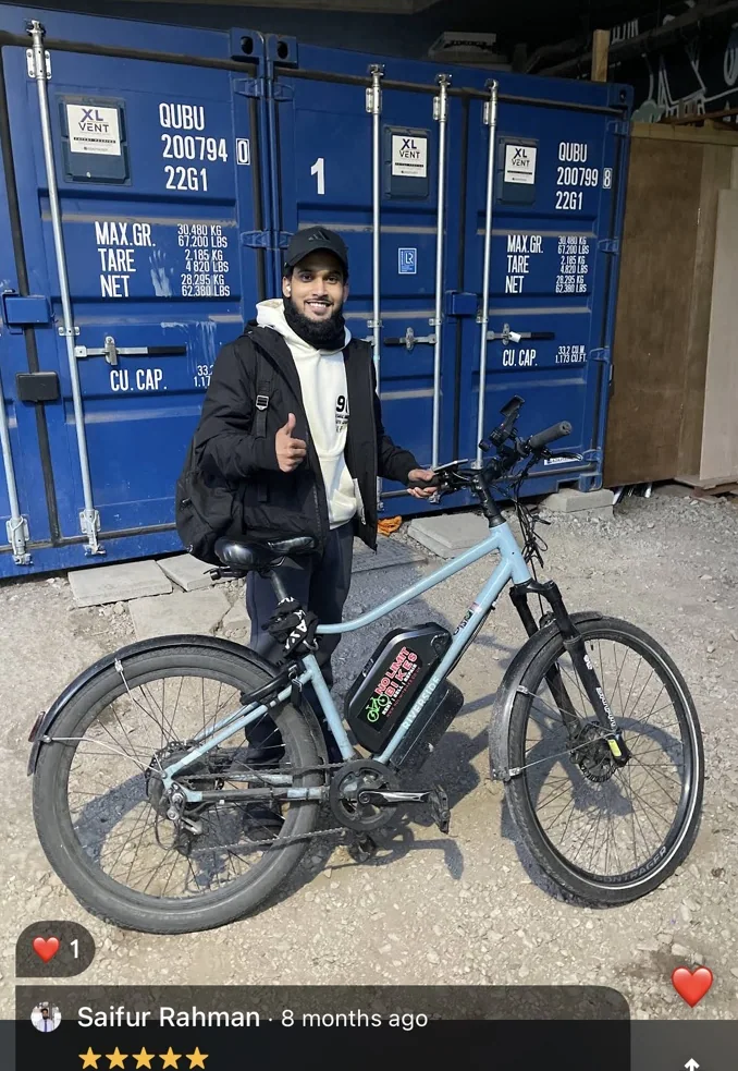 Customer-submitted e-bike photo accompanying Saifur Rahman Google review